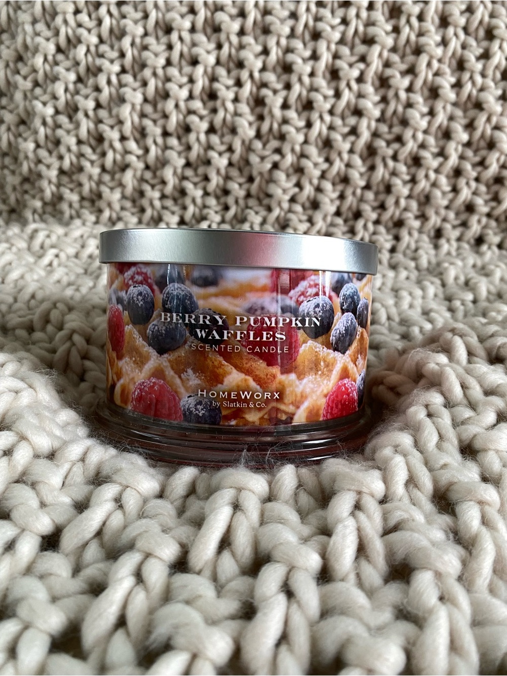 Homeworx Berry Pumpkin Waffles Scented Candle - Silver Lid